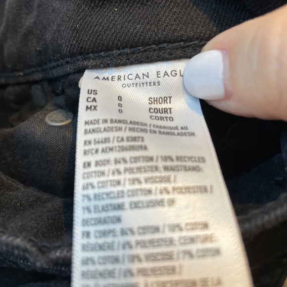 ❤️ AMERICAN EAGLE OUTFITTERS RIPPED LOW RISE BAGGY FLARE JEANS SIZE 0 SHORT - Picture 12 of 12